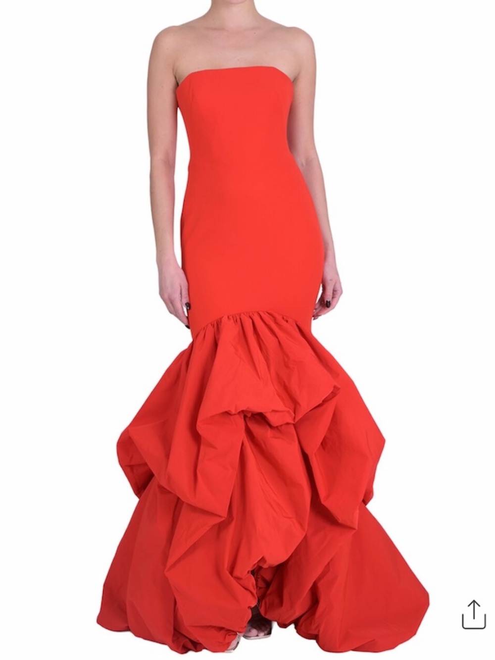 Marchesa Red Strapless Drop-Waist Mermaid Gown